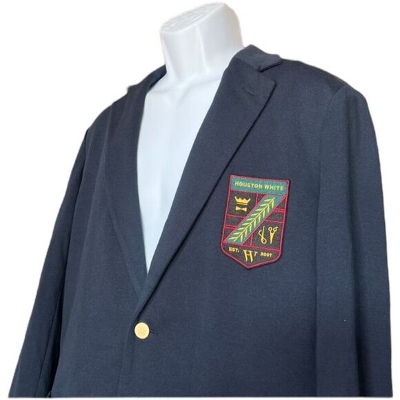 NWT Mens Houston White Crested Collegiate Navy Blazer Dress Suit Jacket - Sz L - Picture 6 of 6